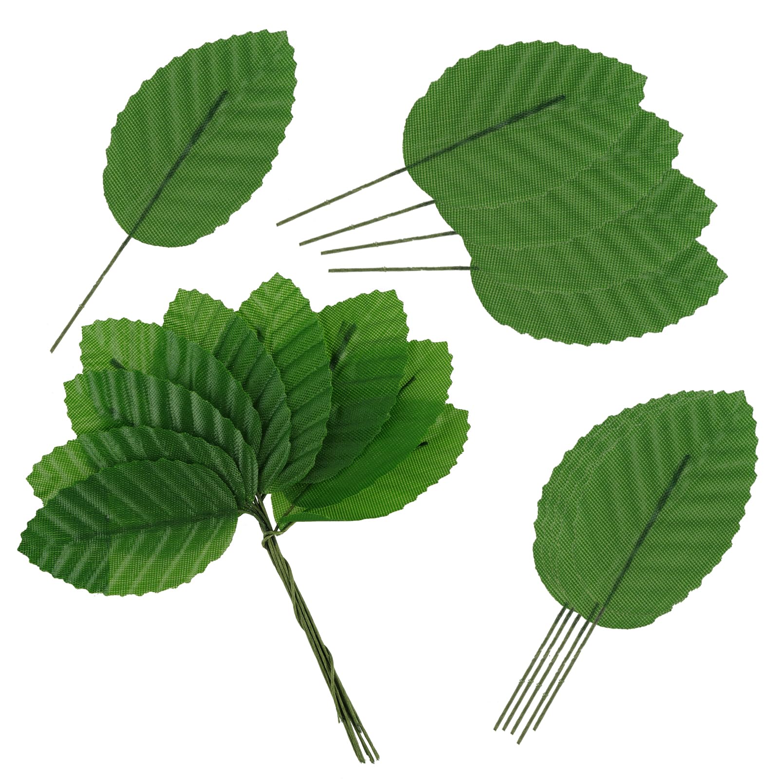 green leaves Amazon.com: Yolev 200 Pcs Dark Green, Green & Silver Artificial